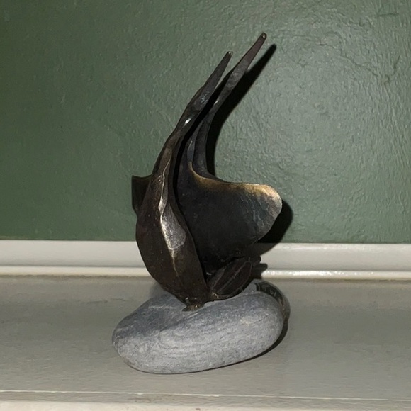 Lofoten HG Norway Smid 1995 Handmade Metal and Stone Bird Sculpture Norwegian - Picture 3 of 16